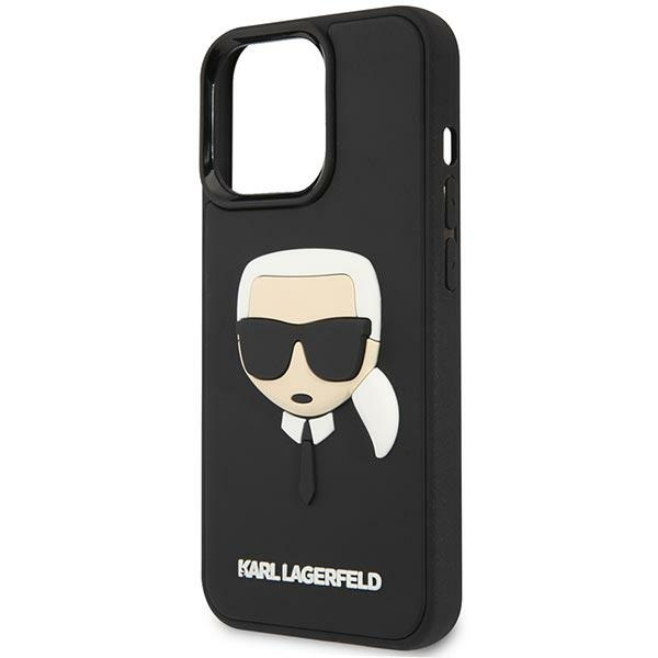Case Karl Lagerfeld iPhone 14 Pro 6.1" black/black hardcase 3D Rubber Karl`s Head
